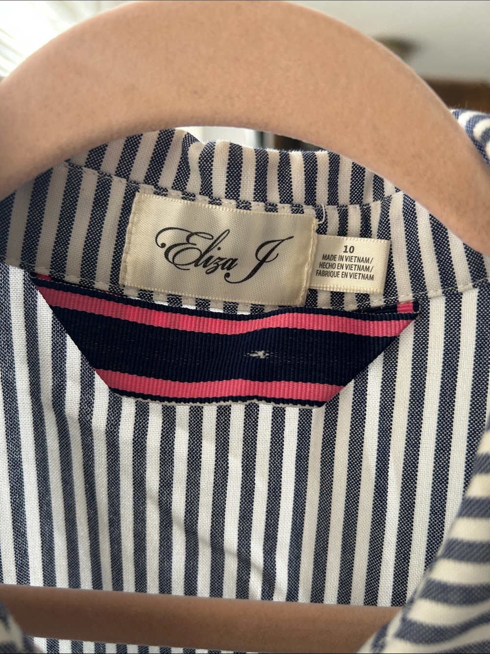 Eliza J Black and White Striped Shirt Dress women’s - Picture 2 of 7